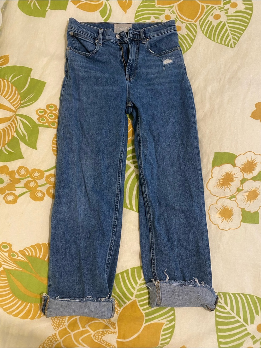 Everlane  Blue Boyfriend Jeans with Raw Hem